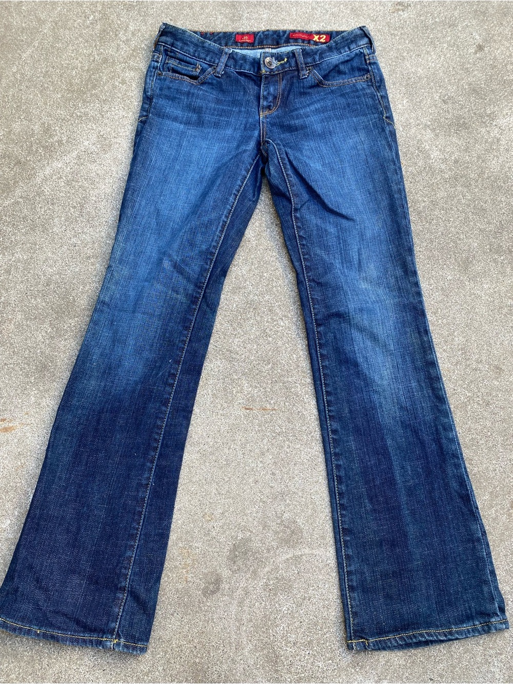 Express X2 Womens Low Rise Bootcut Jeans Size 10 Dark Wash Denim Y2K